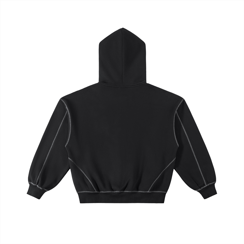RIVV Stitched Boxy Zip Hoodie