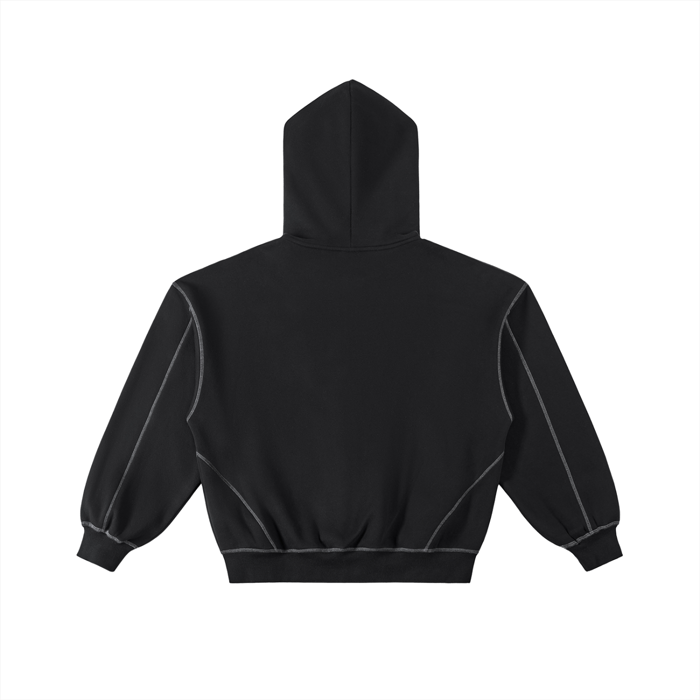 RIVV Stitched Boxy Zip Hoodie