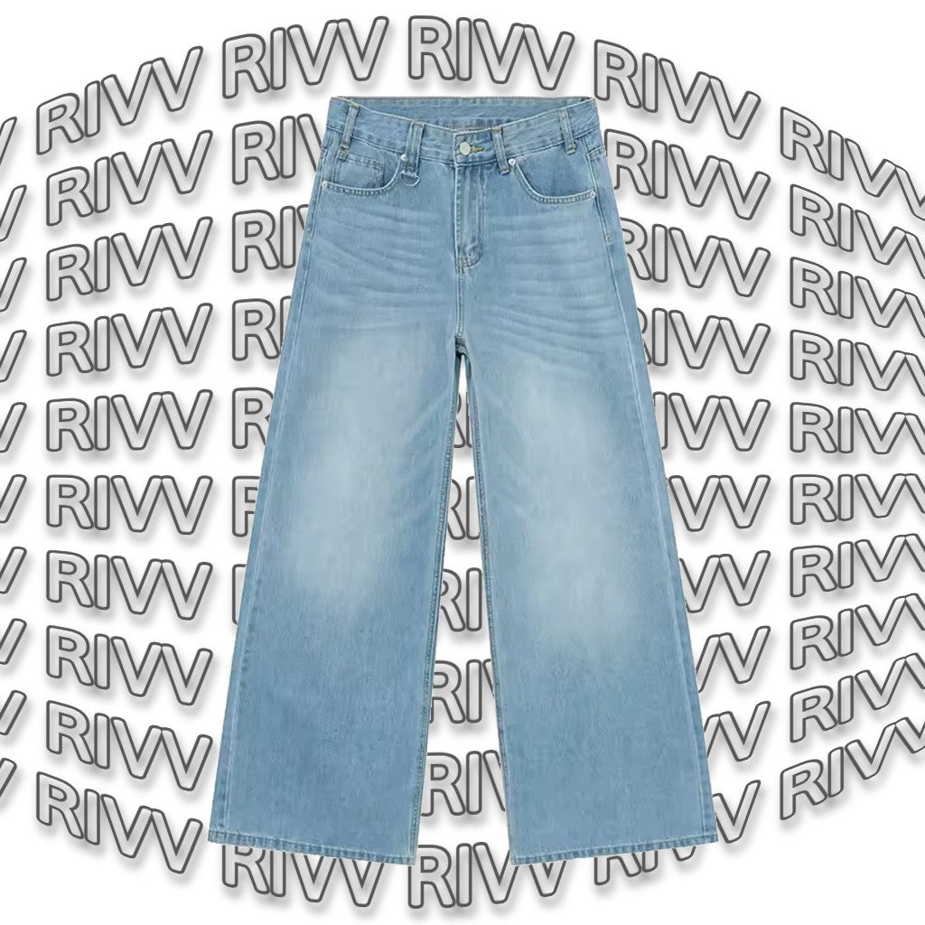 Mens Baggy Light blue washed denim