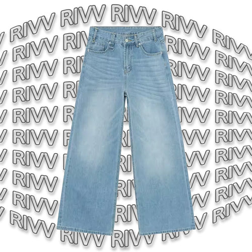 Mens Baggy Light blue washed denim